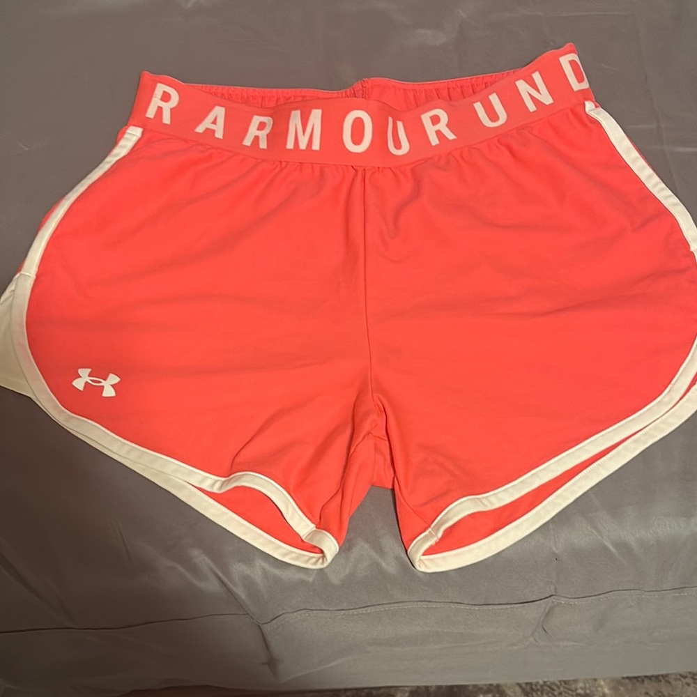 Under Armour Pink and White Athletic Shorts Lightweight Performance